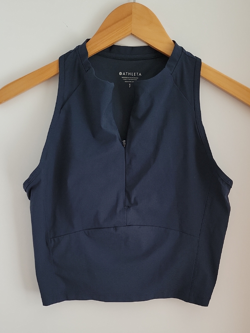 Athleta Navy Crosstrain Zip Tank Size Small Racerback